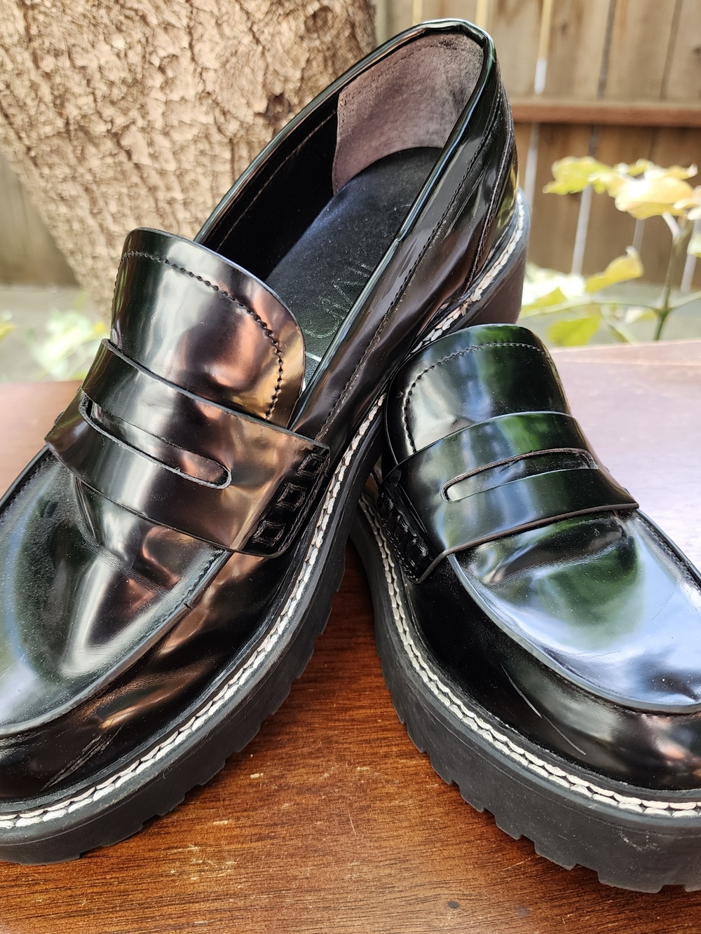 Calvin Klein Black Suzie Lug Sole Penny Loafers [9]